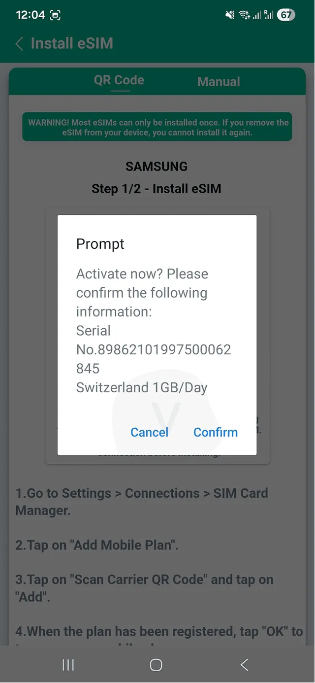 Instalace eSIM ByteSIM 1