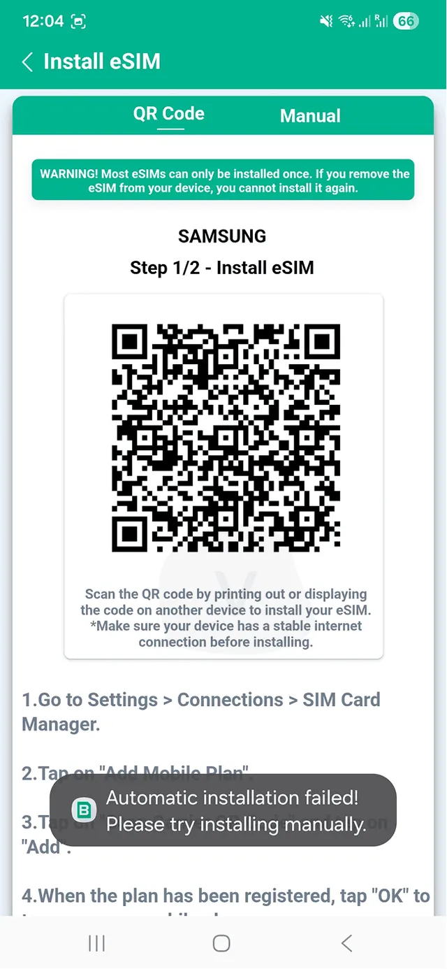 Instalace eSIM ByteSIM 2