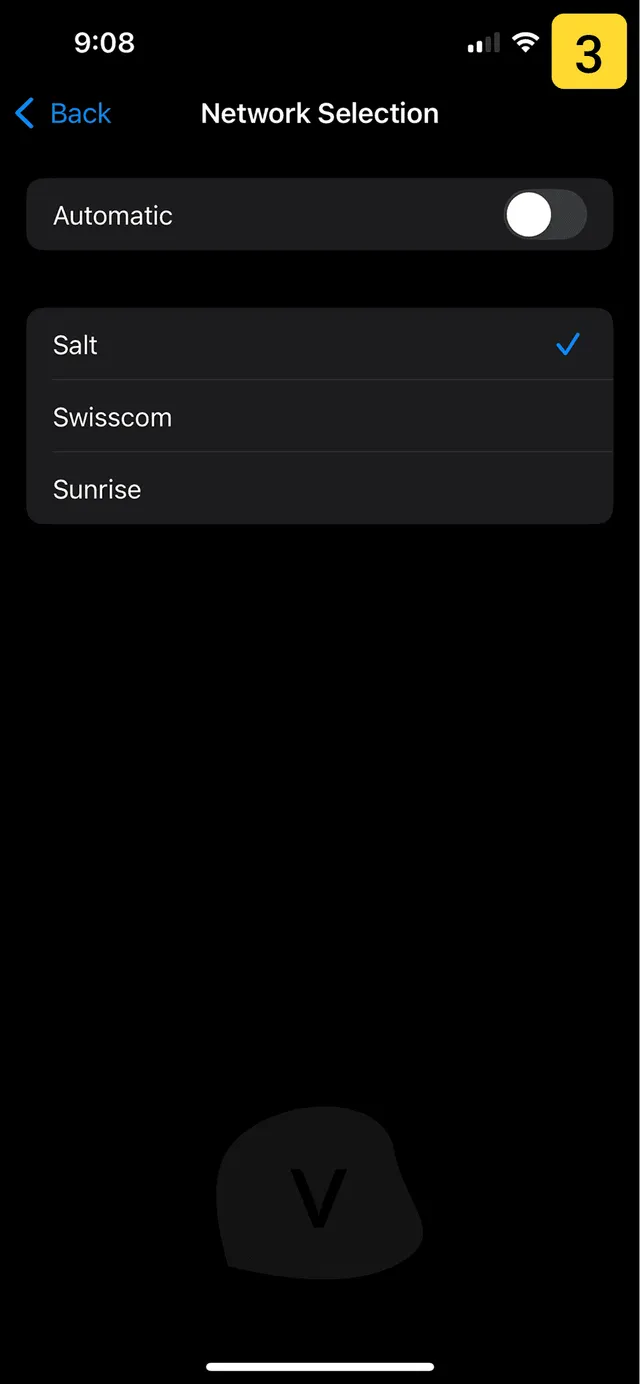 Zmiana sieci komórkowej na iPhonie - krok 3