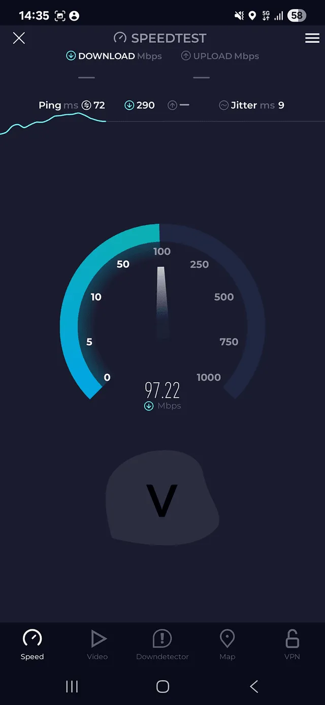 Test prędkości GigSky eSIM 1