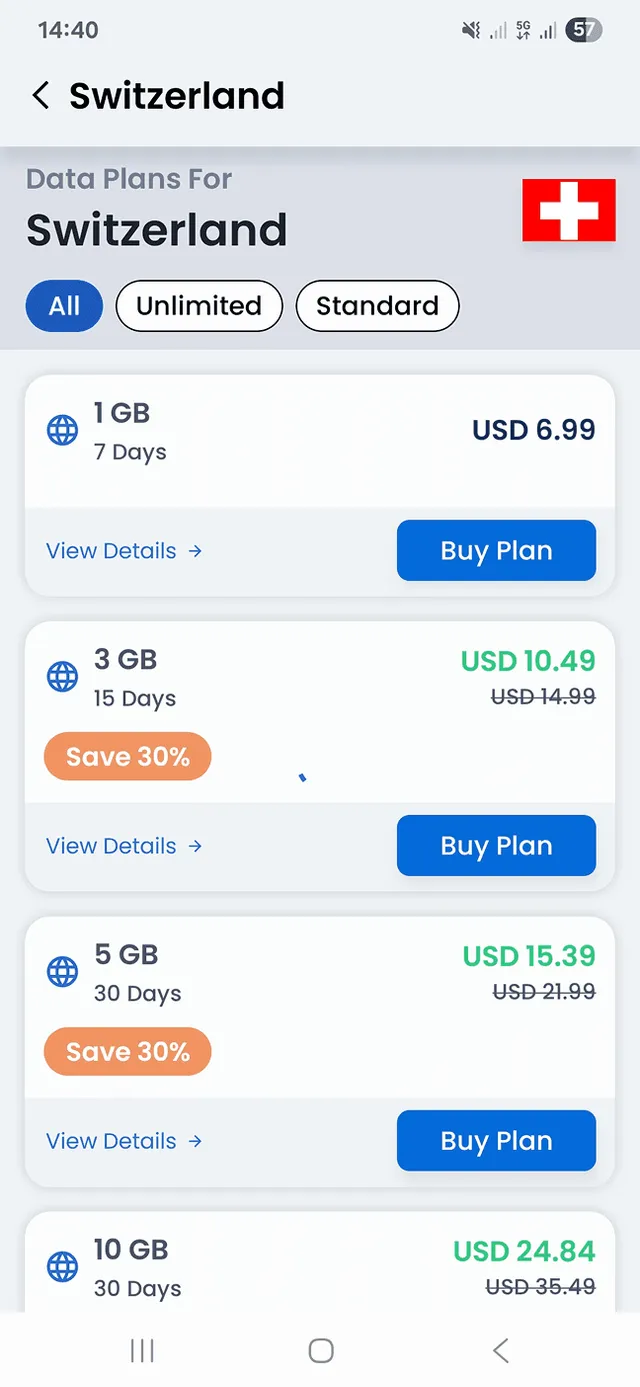 Test prędkości GigSky eSIM 4