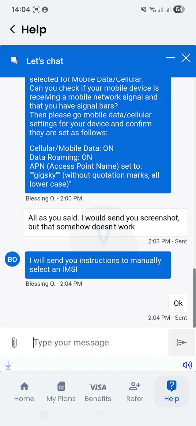 Obsługa klienta GigSky 4