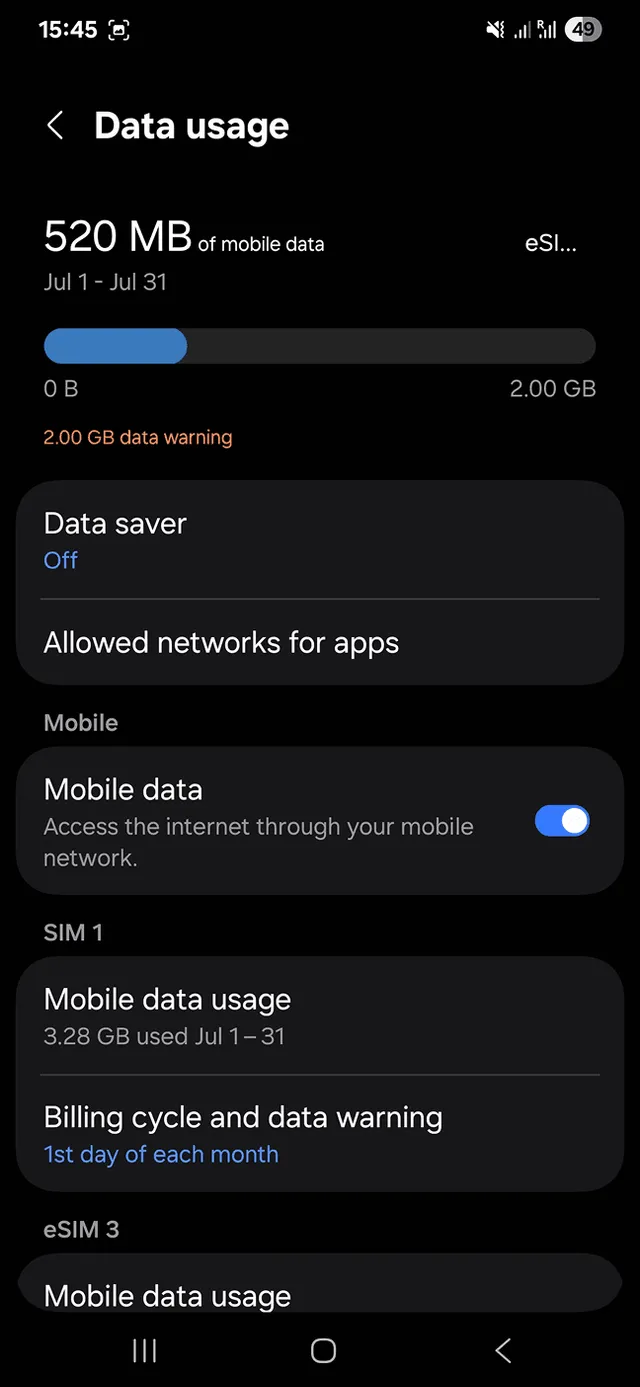 Speed test Global YO eSIM 4