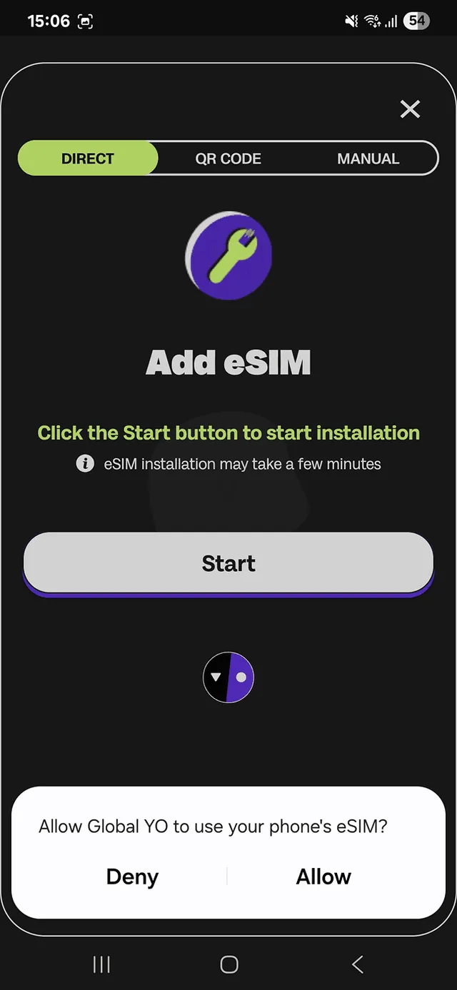 Instalace Global YO eSIM 3