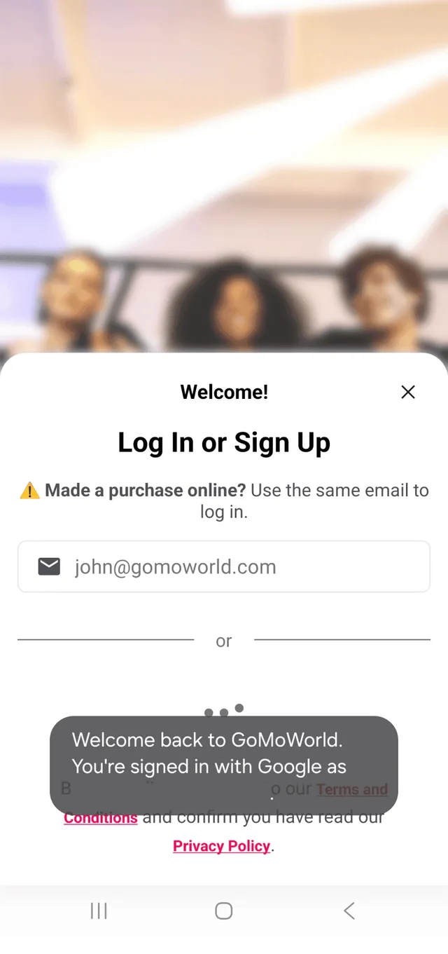 GoMoWorld app example screen 2