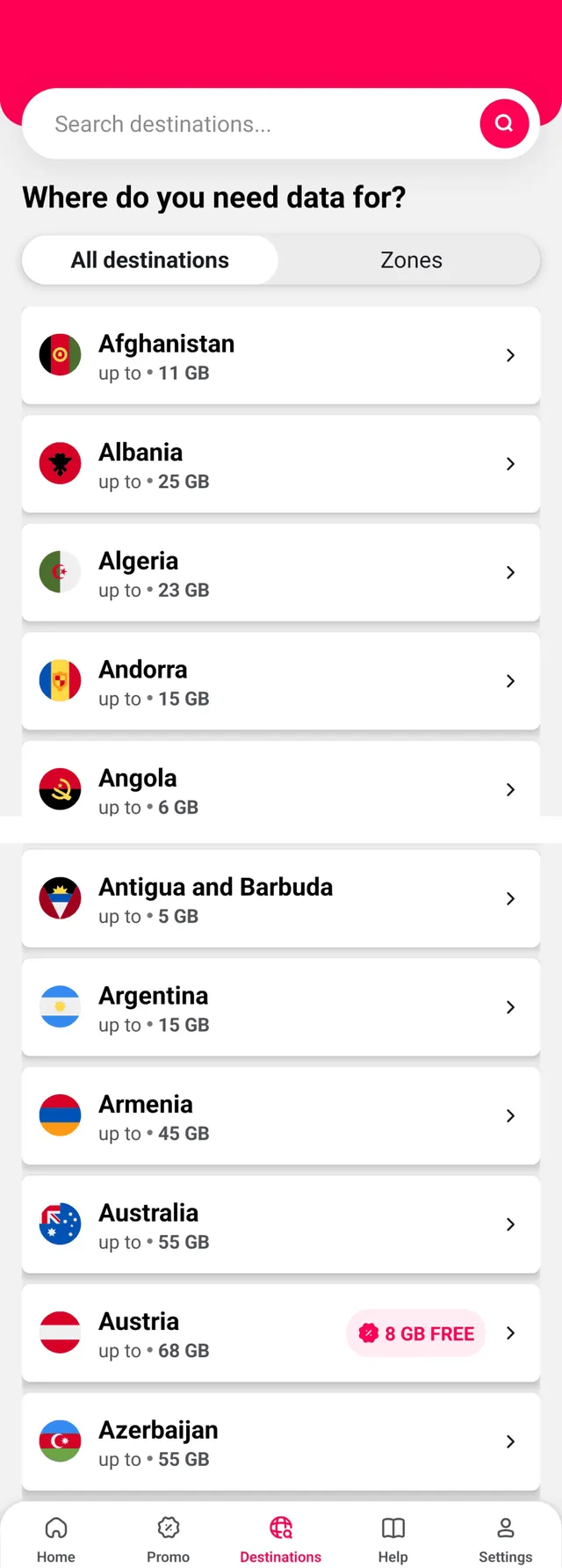 GoMoWorld app example screen 4