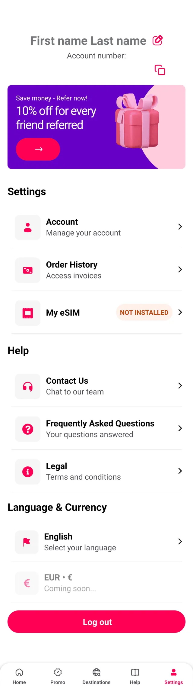 GoMoWorld app example screen 6