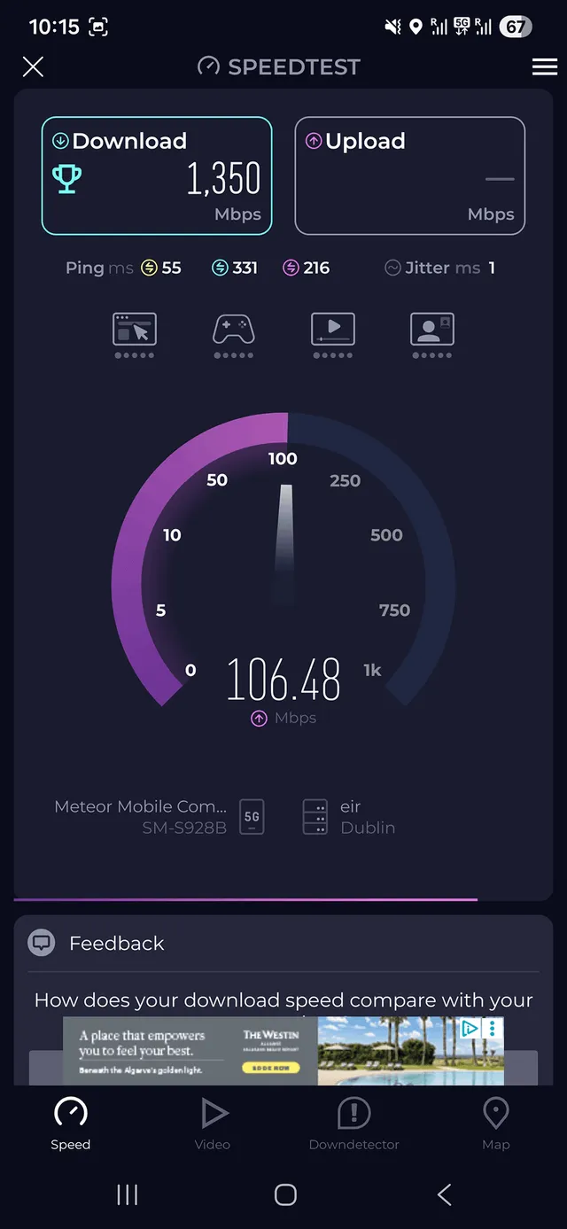 GoMoWorld eSIM speed test result 2
