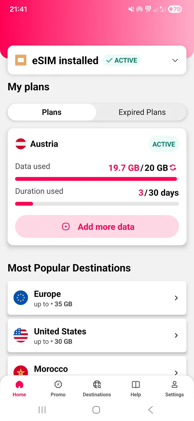 GoMoWorld eSIM speed test result 4