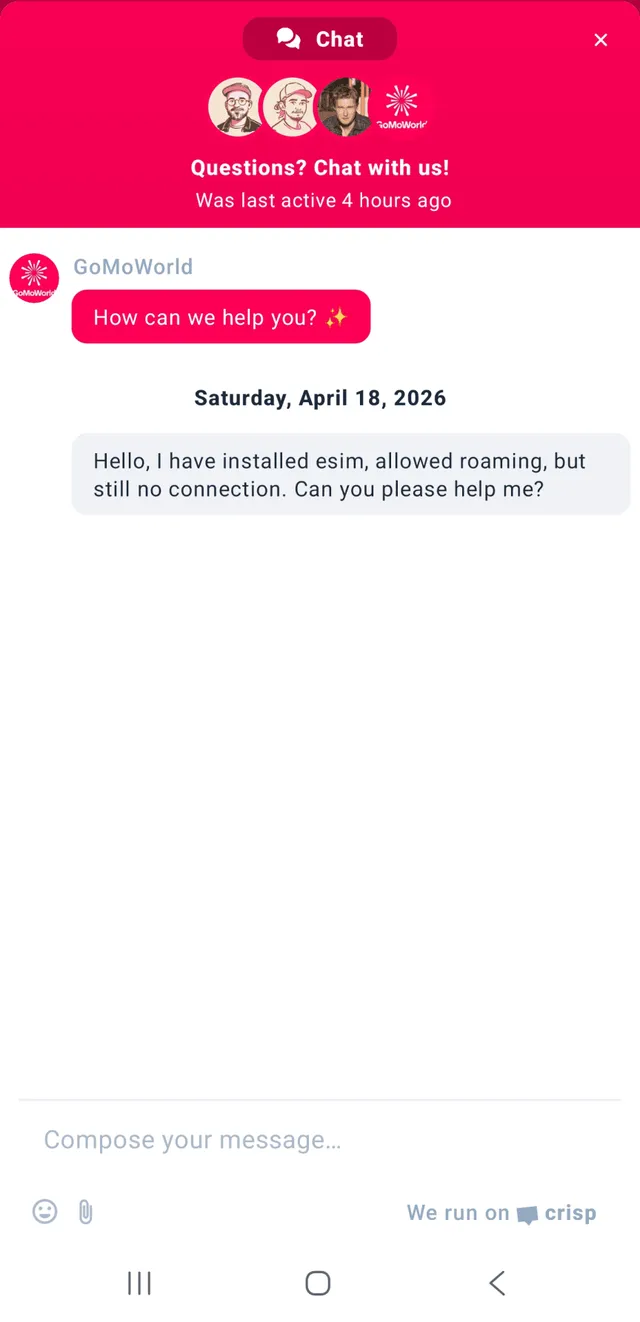 GoMoWorld customer support test 3