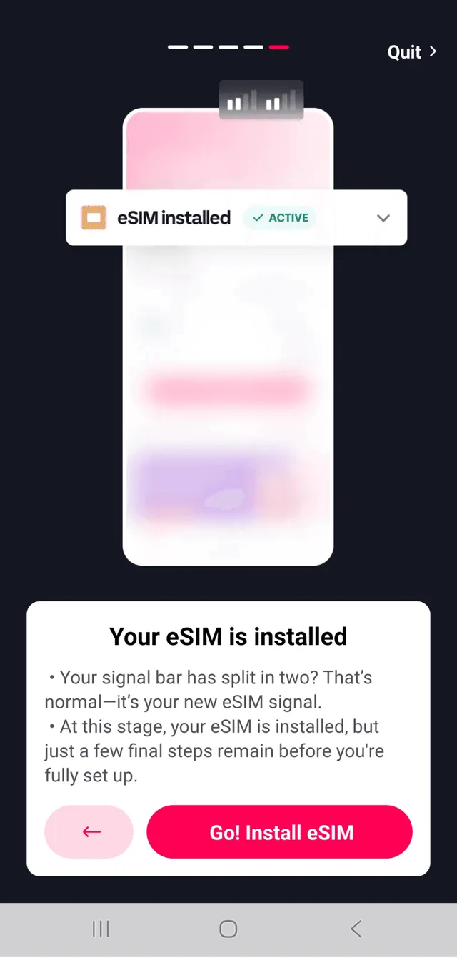 GoMoWorld eSIM installation step 2