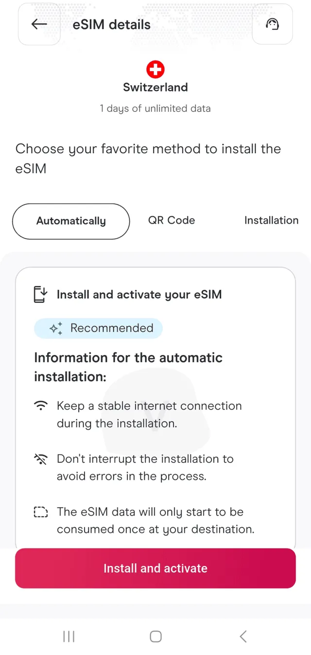 Holafly eSIM installation