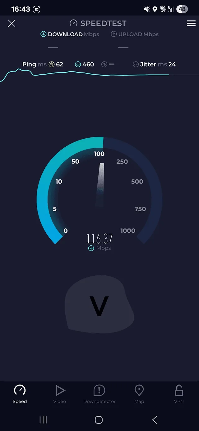 Test prędkości Jetpac eSIM 1