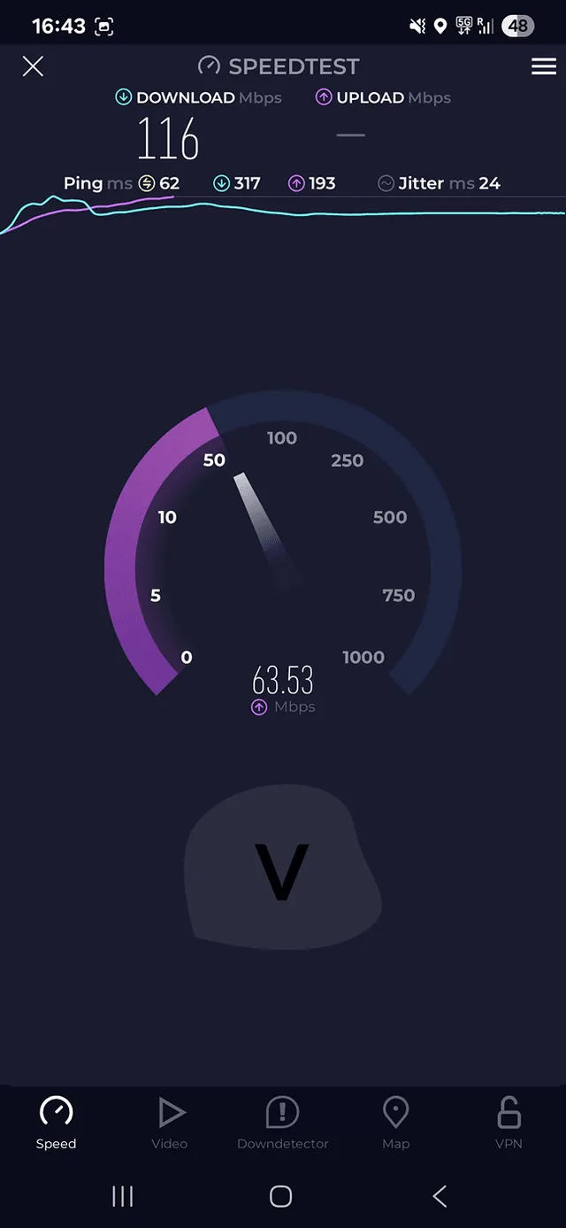 Test prędkości Jetpac eSIM 2