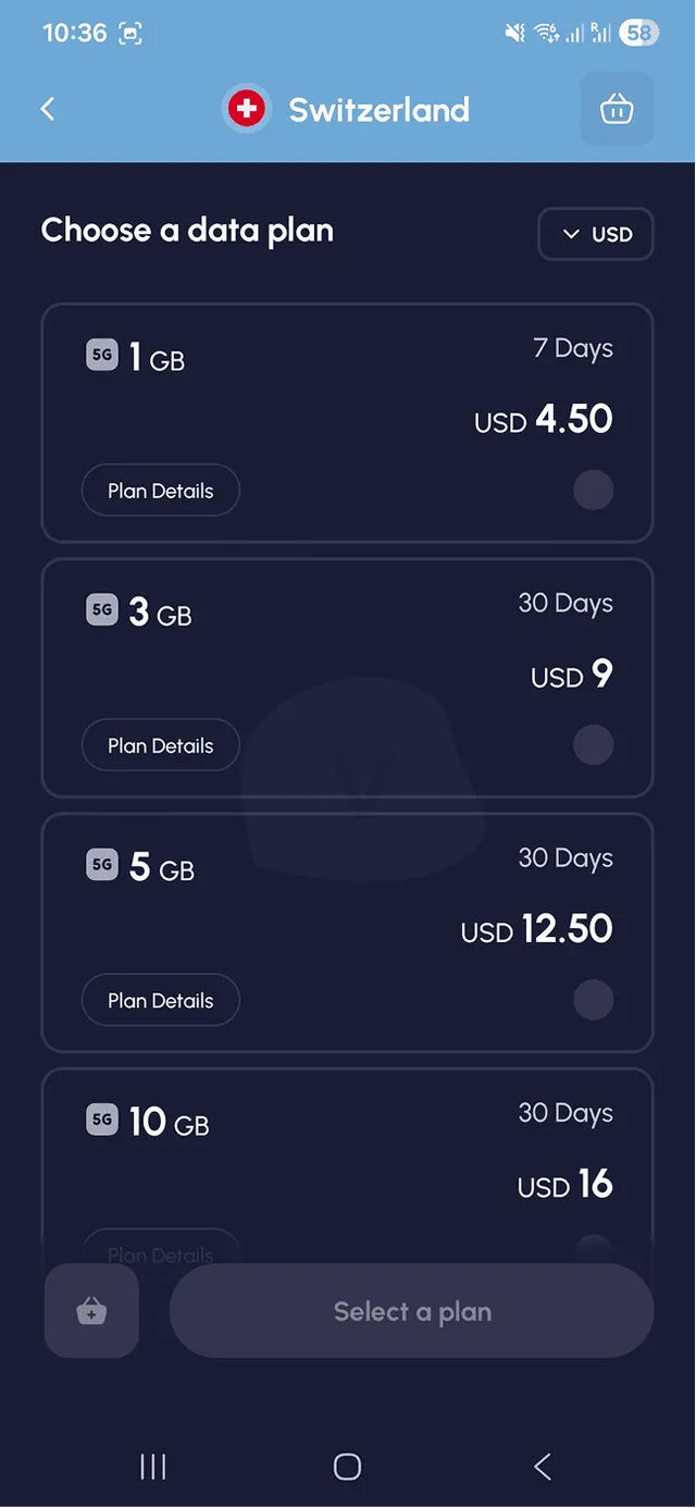 Nomad eSIM Purchase Process 1