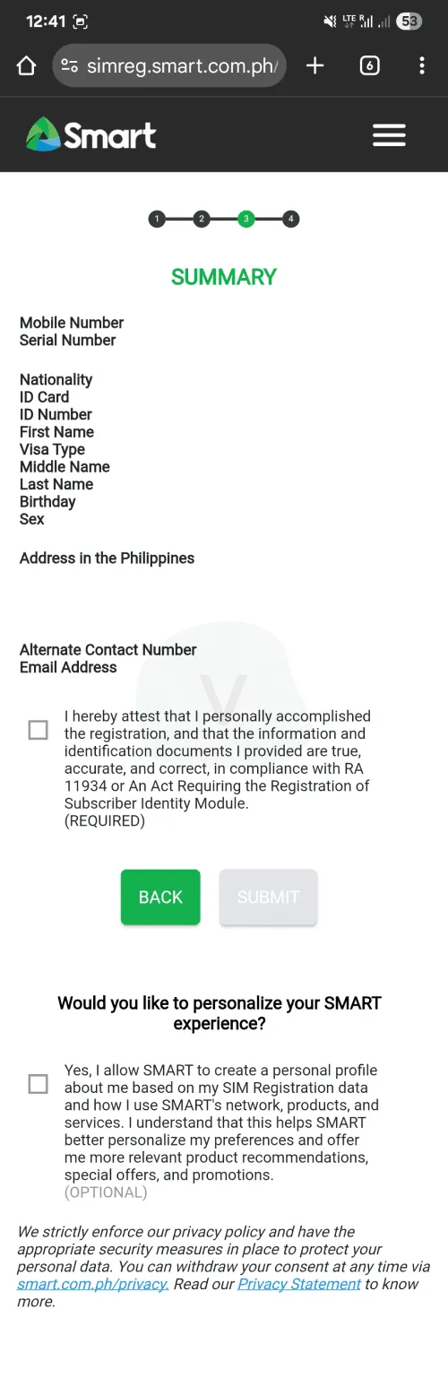 SMART eSIM Registration 7