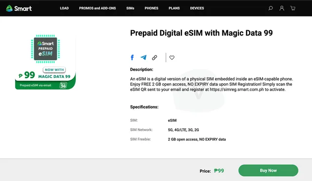 SMART eSIM buying process 1