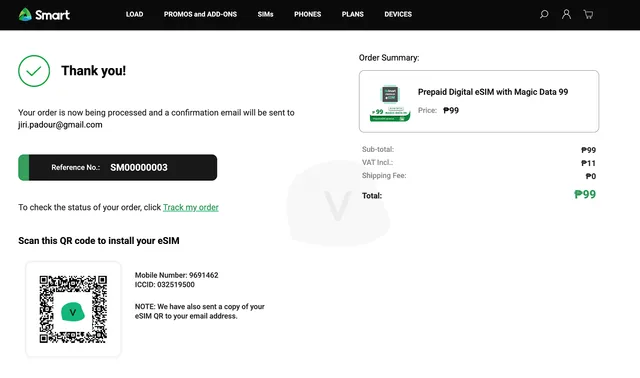 SMART eSIM buying process 5