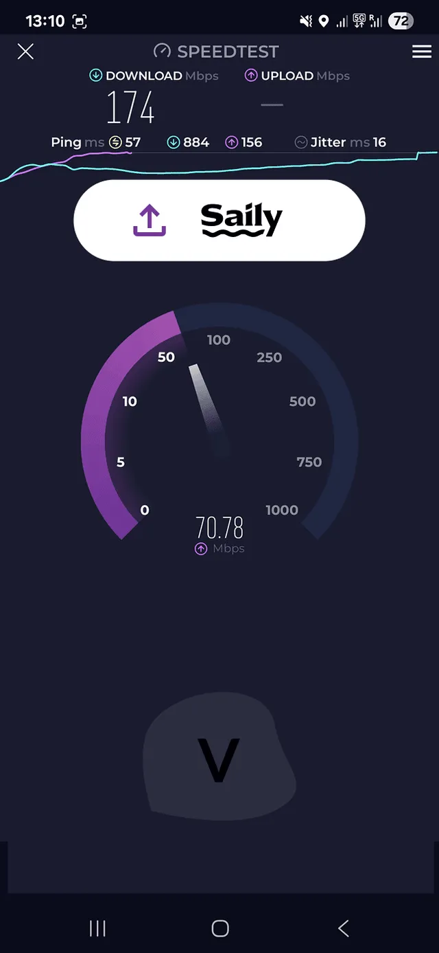 Saily testing speed 2