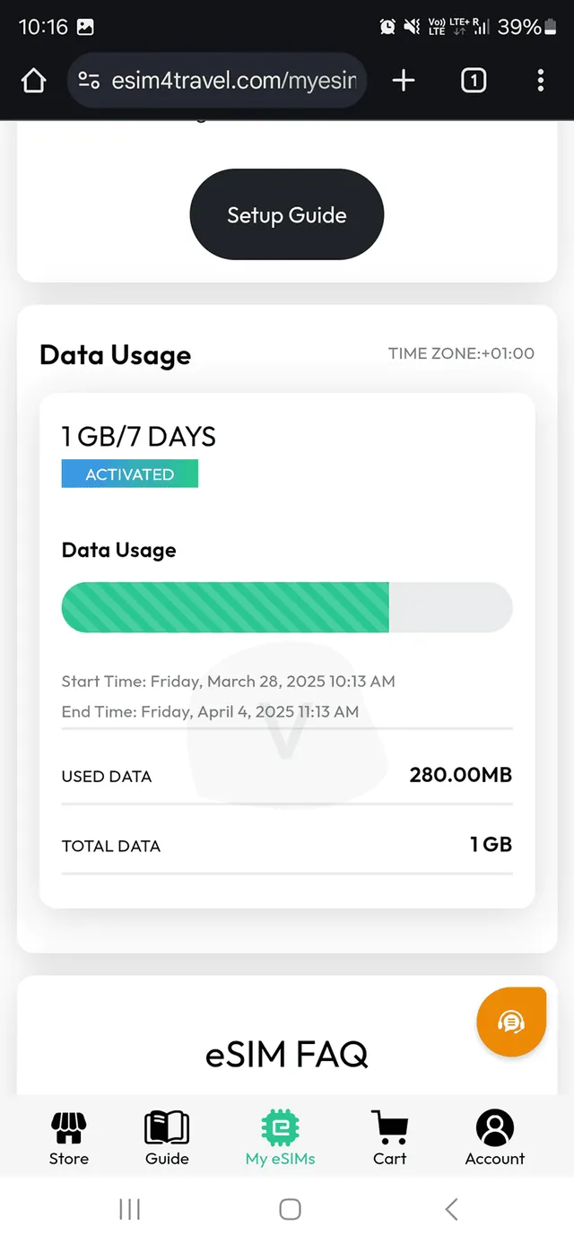 eSIM4Travel eSIM speed test