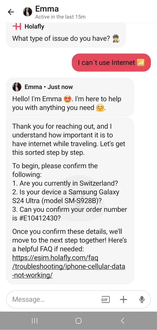 Holafly customer support