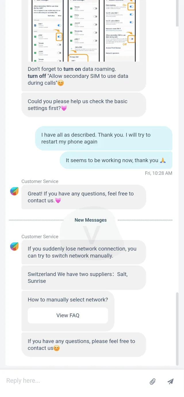 eSIM4Travel customer support