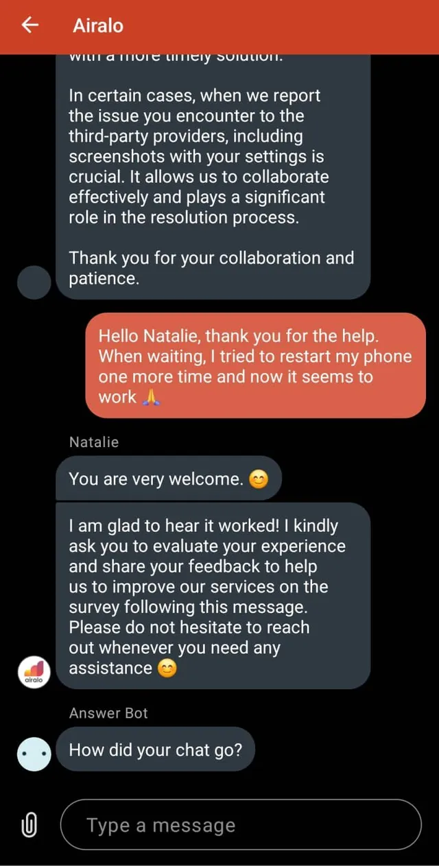 Airalo customer support