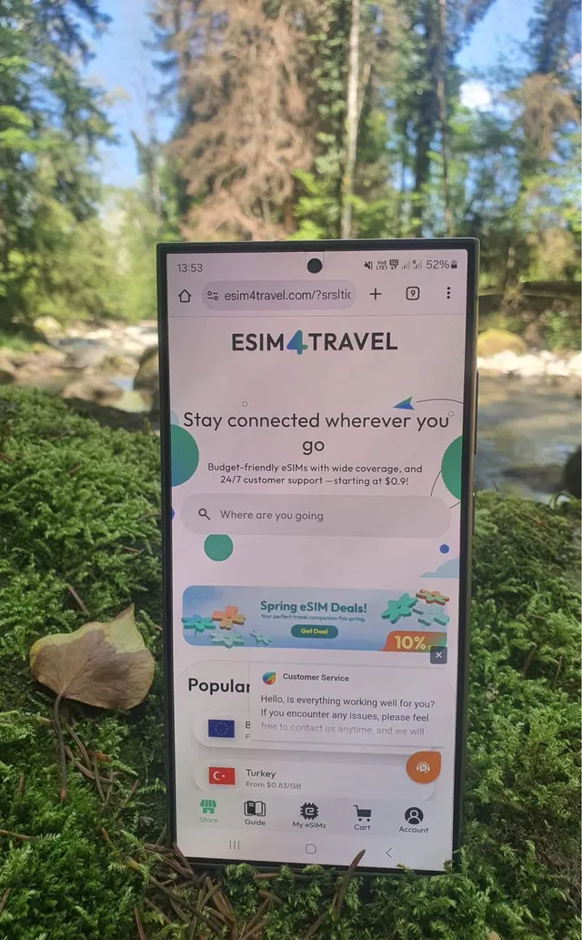 eSIM 4 Travel testing outdoor