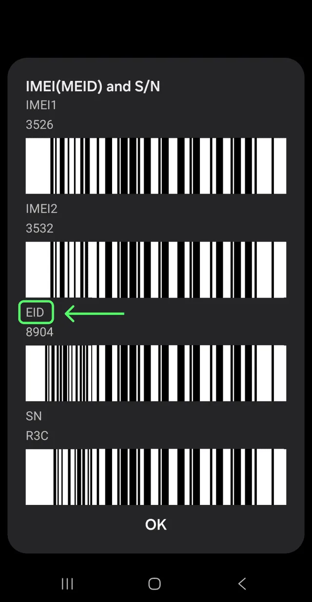 eSIM compatibility check - EID